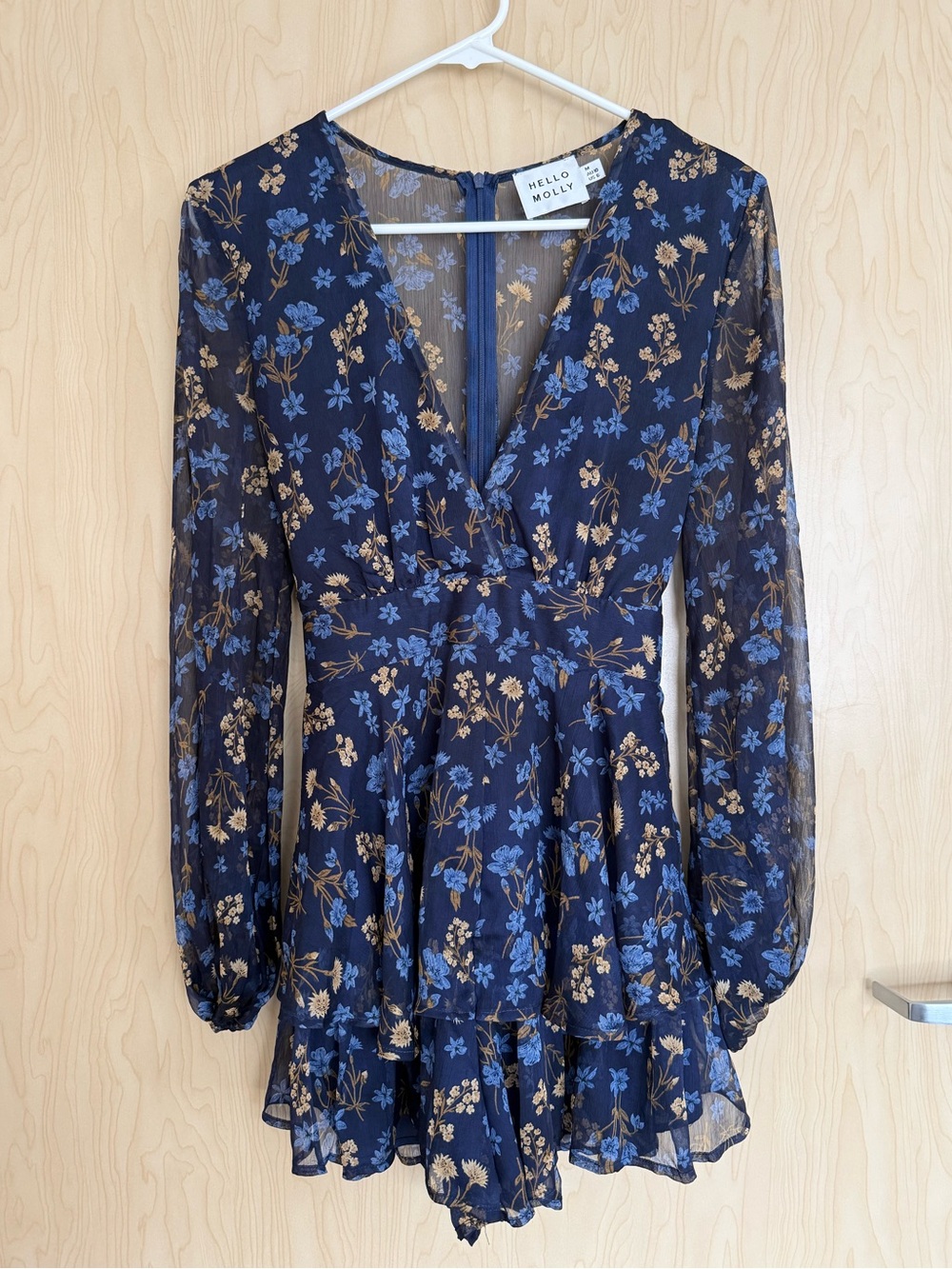 Hello Molly “Never Better” Women’s Navy Blue Long Sleeve Romper Size Medium